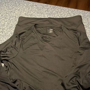 Activewear—AthleticWorks long-sleeve black shirt and yoga pants set-XXXL (22)